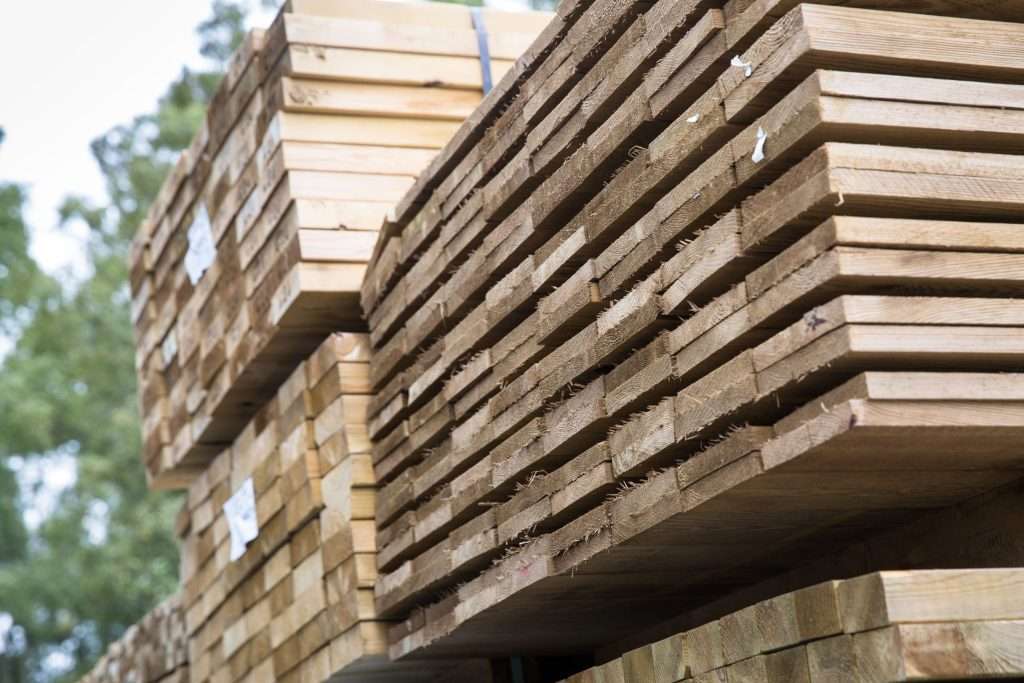 Stacks of C24 treated timber at Norwich branch